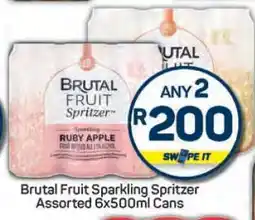 Pick n Pay Brutal Fruit Sparkling Spritzer Assorted 6x500ml Cans offer