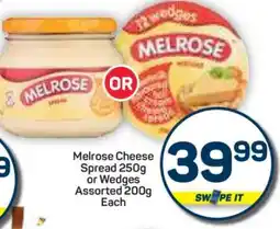 Pick n Pay Hypermarket Melrose Cheese Spread 250g or Wedges Assorted 200g offer