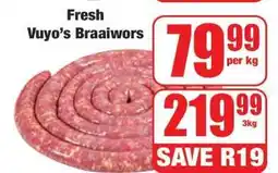 Boxer Fresh Vuyo's Braaiwors offer