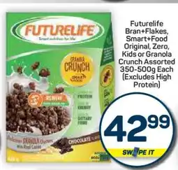 Pick n Pay Hypermarket Futurelife Bran+Flakes, Smart+Food Original, Zero, Kids or Granola Crunch Assorted offer