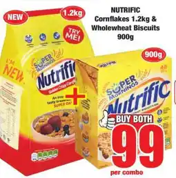 Boxer NUTRIFIC Cornflakes 1.2kg & Wholewheat Biscuits 900g offer