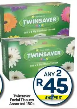 Pick n Pay Hypermarket Twinsaver Facial Tissues Assorted 180s offer