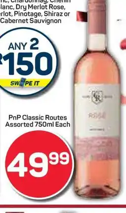 Pick n Pay Hypermarket PnP Classic Routes Assorted 750ml offer