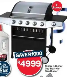 Pick n Pay Hypermarket Stellar 5-Burner Gas Braai with Side Burner offer