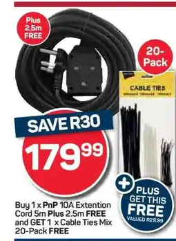 Pick n Pay Hypermarket PnP 10A Extension Cord 5m offer
