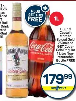 Pick n Pay Hypermarket Captain Morgan Spiced Gold 750ml + Coca-Cola 1L offer