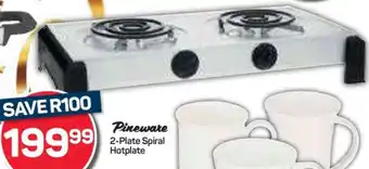 Pick n Pay Hypermarket Pineware 2-Plate Spiral Hotplate offer