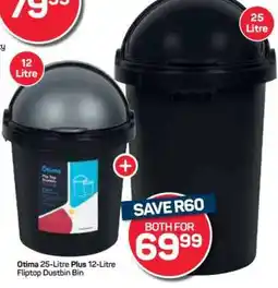 Pick n Pay Hypermarket Otima 25-Litre Plus 12-Litre Fliptop Dustbin Bin offer
