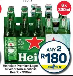 Pick n Pay Hypermarket Heineken Premium Lager, Silver or Non-alcoholic Beer 6 x 330ml offer