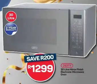 Pick n Pay Hypermarket DEFY 30 Litre Mirror Finish Electronic Microwave Oven offer