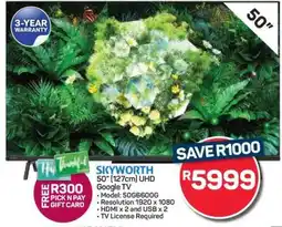 Pick n Pay Hypermarket Skyworth 50 (127cm) UHD Google TV offer