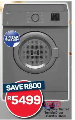 Pick n Pay Hypermarket Defy 6kg Silver Vented Tumble Dryer offer