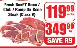 Boxer Fresh Beef T-Bone / Club / Rump On Bone Steak (Class A) offer