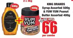 Boxer KING BRANDS Syrup Assorted 500g & YUM YUM Peanut Butter Assorted 400g offer