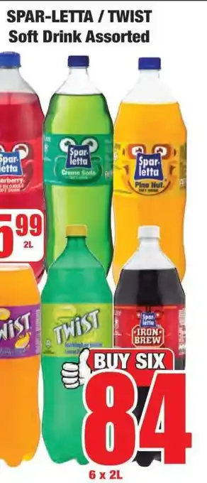Boxer SPAR-LETTA / TWIST Soft Drink Assorted offer