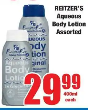 Boxer REITZER'S Aqueous Body Lotion Assorted offer