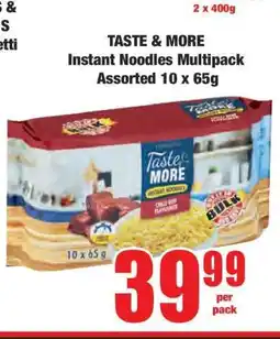 Boxer TASTE & MORE Instant Noodles Multipack Assorted 10 x 65g offer