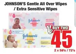 Boxer JOHNSON’S Gentle All Over Wipes / Extra Sensitive Wipes offer