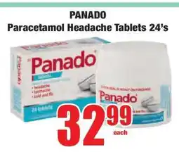 Boxer Panado Paracetamol Headache Tablets 24's offer