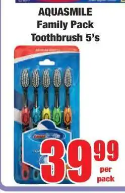 Boxer AQUASMILE Family Pack Toothbrush 5's offer