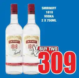 Boxer SMIRNOFF 1818 Vodka 2 x 750ml offer
