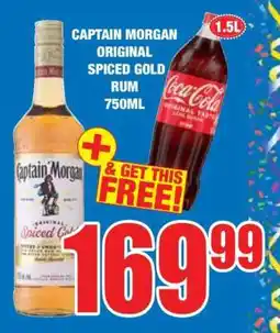 Boxer CAPTAIN MORGAN ORIGINAL SPICED GOLD RUM 750ml offer