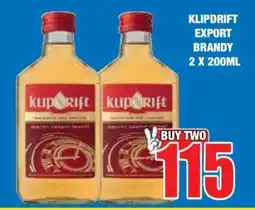 Boxer KLIPDRIFT EXPORT BRANDY 2 X 200ML offer