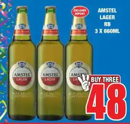Boxer AMSTEL LAGER RB 3 X 660ML offer