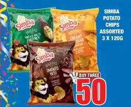 Boxer SIMBA Potato Chips Assorted 3 x 120g offer