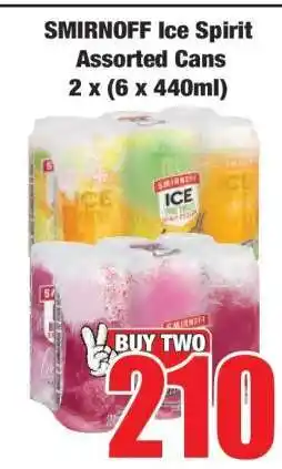 Boxer SMIRNOFF Ice Spirit Assorted Cans 2 x (6 x 440ml) offer