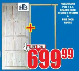 Boxer HILLERMANN PINE F & L BRACED DOOR 813MM X 2032MM & PINE DOOR FRAME offer