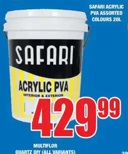 Boxer SAFARI ACRYLIC PVA ASSORTED COLOURS 20L offer