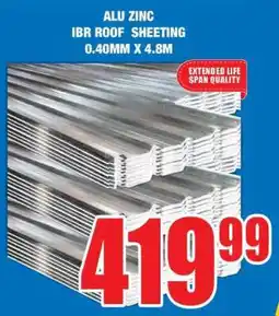 Boxer ALU ZINC IBR ROOF SHEETING 0.40MM X 4.8M offer