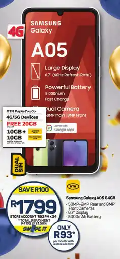 Pick n Pay Hypermarket Samsung Galaxy A05 64GB offer