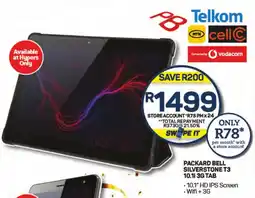 Pick n Pay Hypermarket Packard bell silverstone t3 10.11 3g tab offer