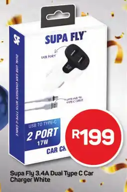 Pick n Pay Hypermarket Supa Fly 3.4A Dual Type C Car Charger White offer