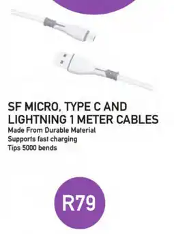 Pick n Pay Hypermarket SF micro, type c and lightning 1 meter cables offer