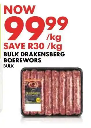 Woolworths Bulk Drakensberg Boerewors offer