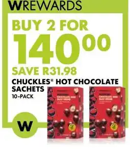 Woolworths CHUCKLES Hot Chocolate Sachets offer