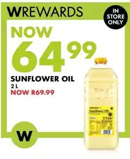 Woolworths Sunflower Oil offer