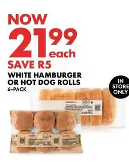 Woolworths White Hamburger or Hot Dog Rolls 6-Pack offer