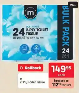 Makro m 2-Ply Toilet Tissue offer