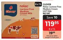 Makro CLOVER Nolac Lactose Free Medium Cream UHT Milk offer