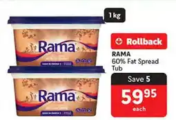 Makro RAMA 60% Fat Spread Tub offer