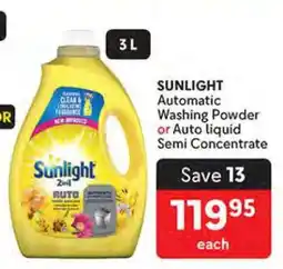Makro Sunlight Automatic Washing Powder or Auto liquid Semi Concentrate offer