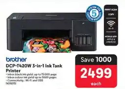 Makro Brother DCP-T420W 3-in-1 Ink Tank Printer offer
