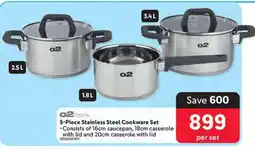 Makro o2 cook 5-Piece Stainless Steel Cookware Set offer