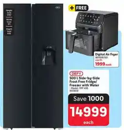 Makro DEFY 500 L Side-by-Side Frost Free Fridge/Freezer with Water offer