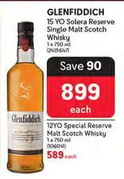 Makro GLENFIDDICH 15 YO Solera Reserve Single Malt Scotch Whisky offer