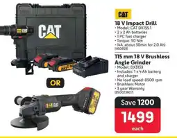 Makro 18 V Impact Drill or 115 mm 18 V Brushless Angle Grinder offer